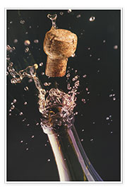 Poster  Bottiglia di champagne e sughero - Ktsdesign