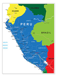 Poster Peru - Political Map