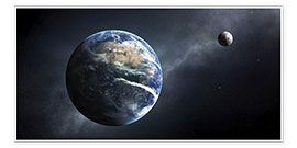 Poster  Terra e Luna dallo spazio - Johan Swanepoel