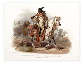 Poster  Un Indiano Piede Nero a cavallo - Karl Bodmer
