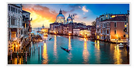 Poster  Canal Grande a Venezia di sera, Italia - Jan Christopher Becke