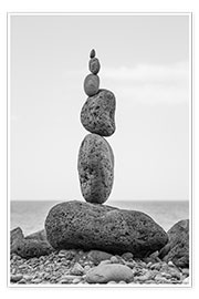 Poster Torre di pietre sulla spiaggia
