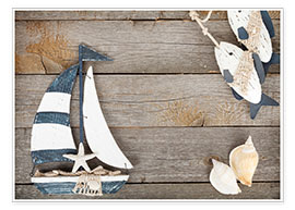 Poster wooden boat