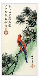 Poster  Pino e parrocchetto - Utagawa Hiroshige