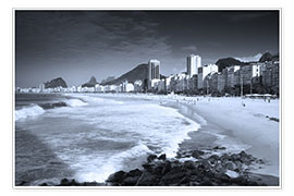 Poster  Leme and Copacabana beach in Rio de Janeiro, Brazil. - Alex Saberi