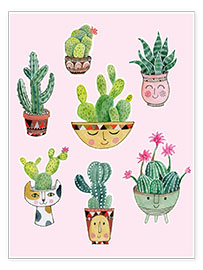 Poster  Cactus simpatici - Janet Broxon