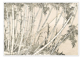 Poster  Bambù e Monte Fuji - Katsushika Hokusai