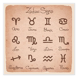 Poster  Zodiac signs english