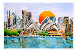 Poster Skyline con Opera di Sydney