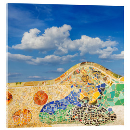 Stampa su vetro acrilico  Mosaic in the Park Güell