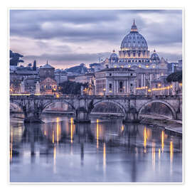 Poster Roma al tramonto