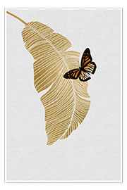 Poster  Farfalla e foglia di palma - Orara Studio