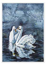 Poster  Swan Couple - Zaira Dzhaubaeva