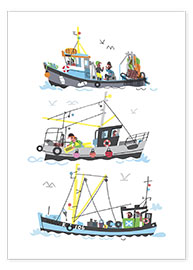 Poster Three Fishing Boats