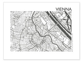 Poster  Mappa della città di Vienna - 44spaces