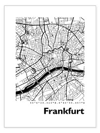 Poster  Mappa della città di Francoforte - 44spaces