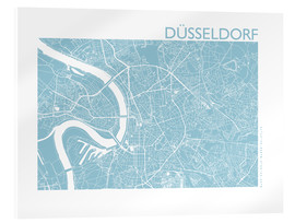 Stampa su vetro acrilico  Mappa della città di Dusseldorf - 44spaces