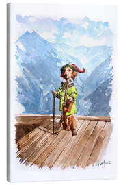 Stampa su tela  Bassotto sulle Alpi - Peter Guest