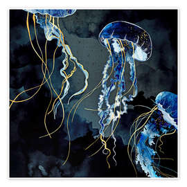 Poster Meduse, Oceano metallico III