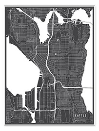 Poster  Seattle USA Map - Main Street Maps