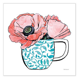 Poster  Floral Teacups II - Beth Grove