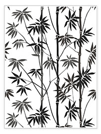 Poster  Bambù, bianco e nero