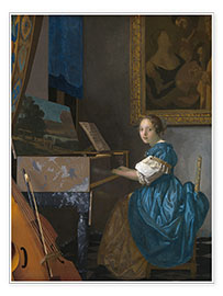 Poster  La giovane donna è seduta a un clavicembalo - Jan Vermeer