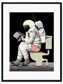 Stampa artistica con cornice  Astronauta sul gabinetto - Wyatt9