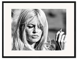 Stampa artistica con cornice  Brigitte Bardot al vento - Celebrity Collection